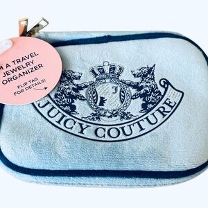 NWT Juicy Couture Blue Travel Jewelry Case, Light Blue and Velvet💙